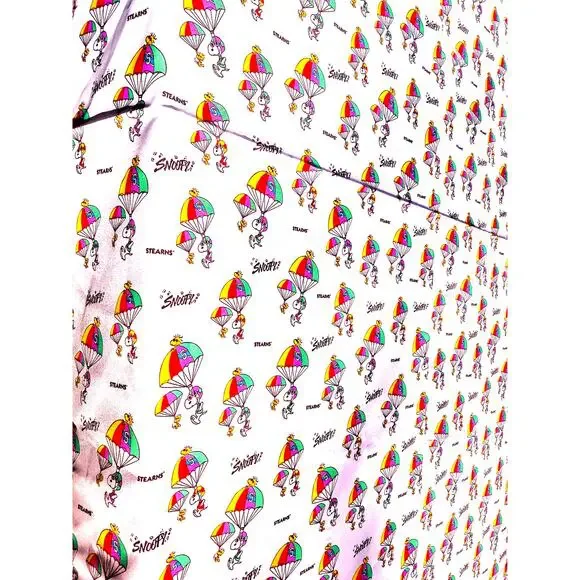 Vintage Stearns Peanuts Snoopy Woodstock Parachute Fabric Remnant 66x110 - Picture 8 of 9